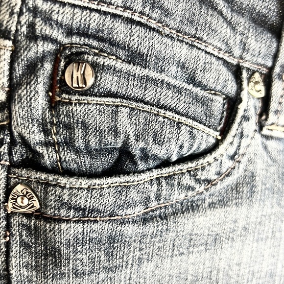 KUT FROM THE KLOTH | 👖Light Blue Faded Worn Bootcut Low-Rose Denim Jeans - Picture 5 of 10